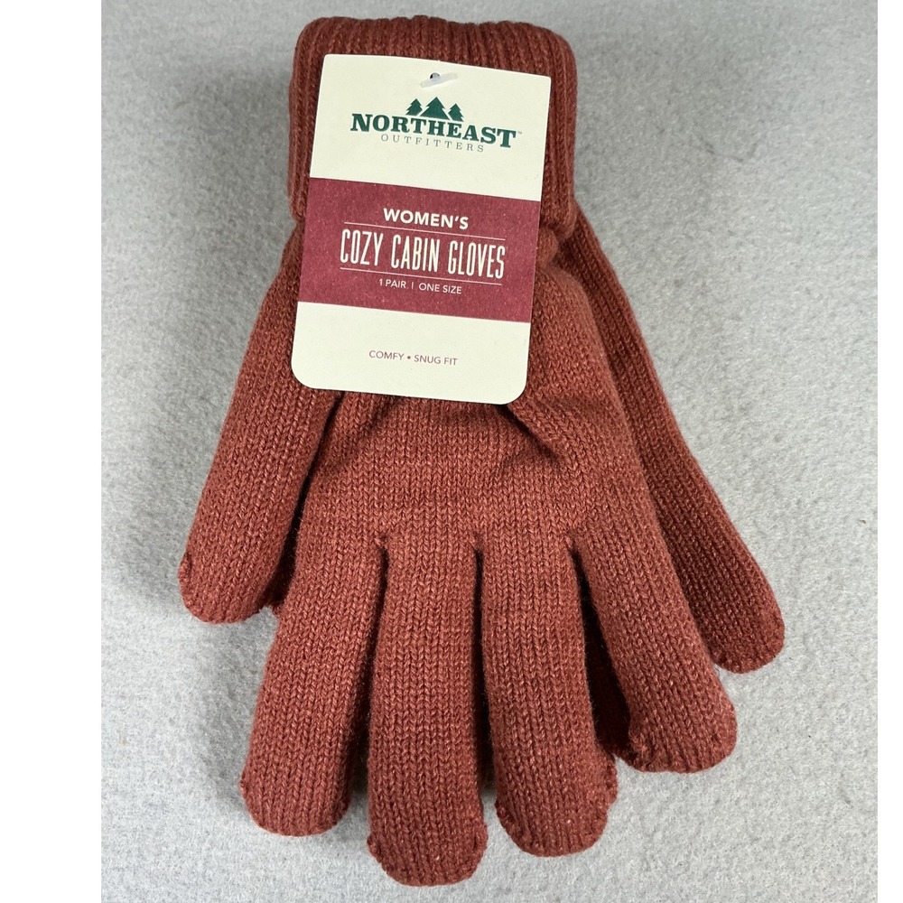 Northeast Outfitters Women's Cozy Cabin Gloves Rust Red One Size NWT